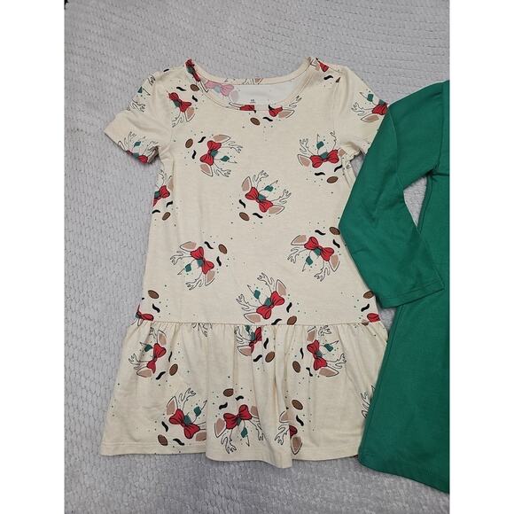 Christmas Dress Girls XS 4/5 Long & Short Sleeve - Picture 4 of 8